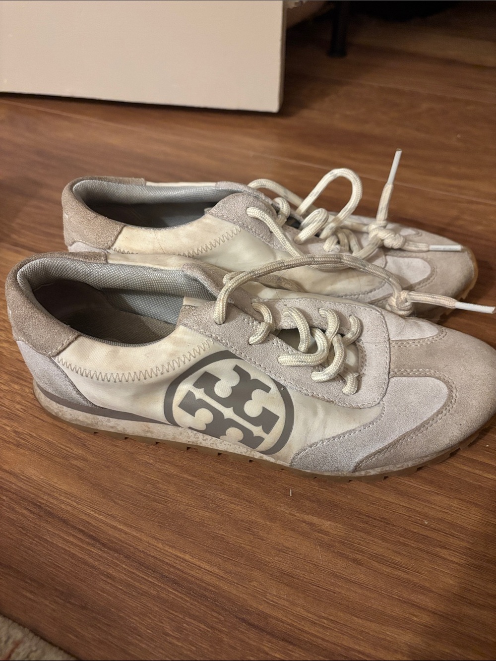Tory Burch Neutral Beige Logo Runner Sneakers